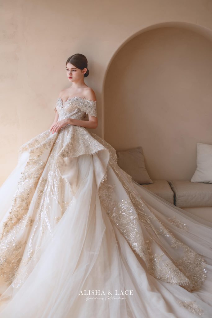 Sauvignon Cotton Wedding Dress with Sleeves | Claire Pettibone